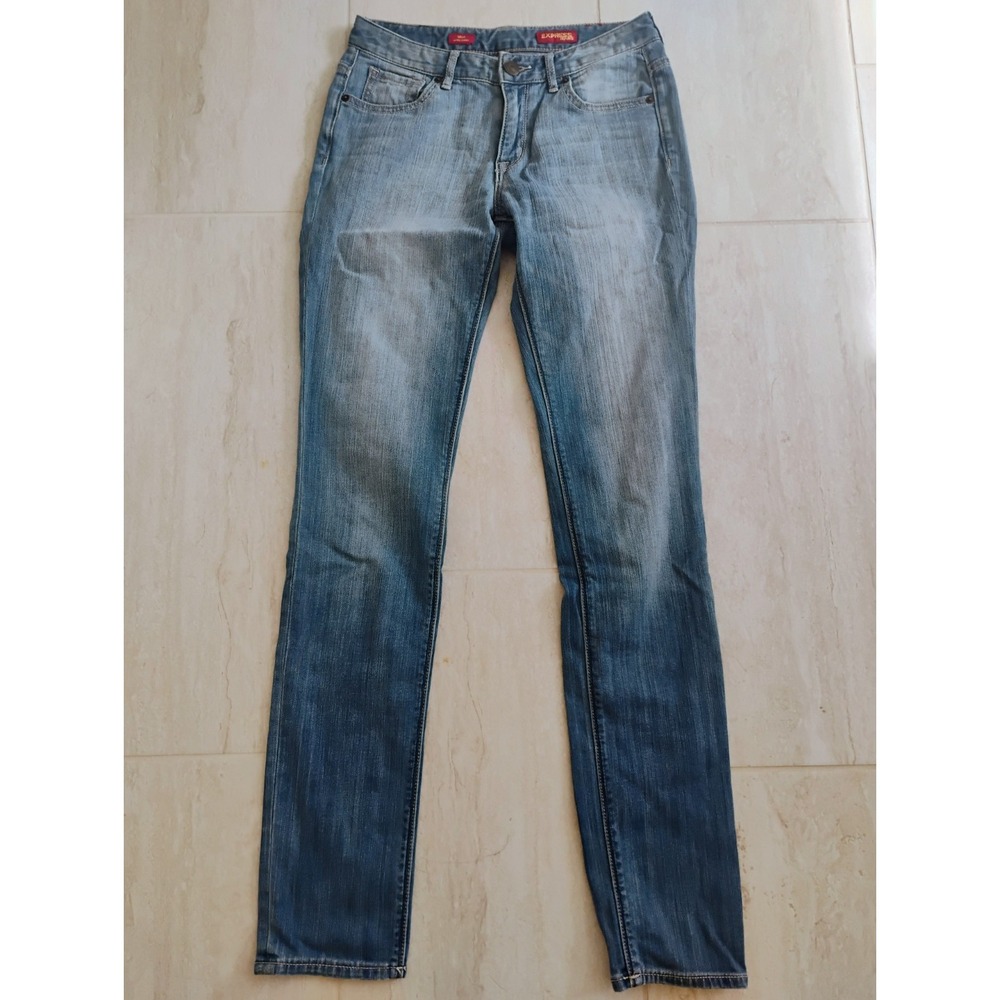 Express Extra Skinny Jeans Womens Size 4 Mid-Rise Blue Wash Denim Stretch Pants